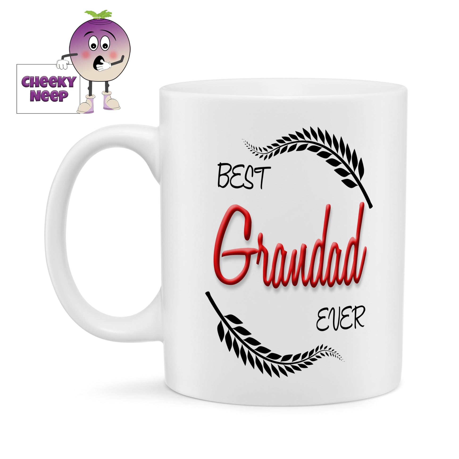 10oz white ceramic mug with the slogan "Best Grandad Ever" printed on the mug