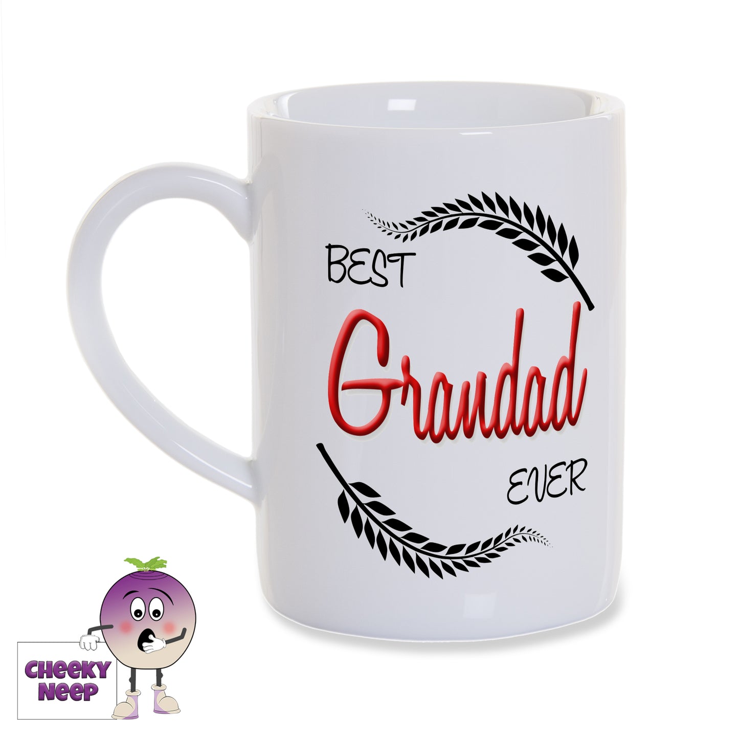 8oz white porcelain mug with the slogan "Best Grandad Ever"