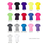 Womens t-shirt colours available from Cheekyneep.com