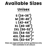 Listing of sizes of available tees from Cheekyneep.com