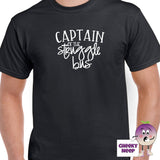 Black mens tee with the slogan "Captain of the Struggle Bus" printed on the tee