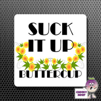 square fridge magnet with the words 
