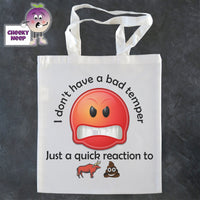 Tote Shopping bag in white with the words 