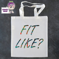 Tote Shopping bag in white with the words 